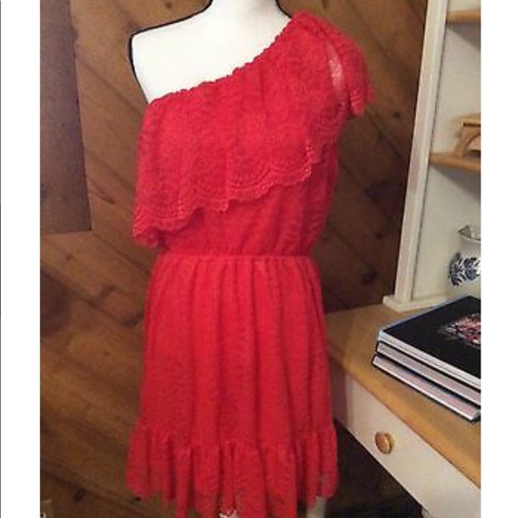 Love Fire Clothing Dresses & Skirts - New LOVE FIRE CLOTHING Coral Lace Ruffle DRESS XL